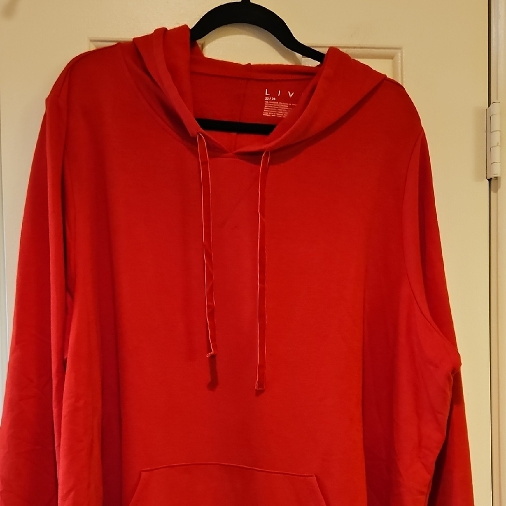 Livi Active Red Oversized Long Sleeve Hoodie - Picture 3 of 13